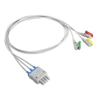 De Kabel br-906P br-903PA K911A van Nihonkohden ECG plaatste de Klem van 3 Loodgrabber aan Dubbele 4 Pin Connector