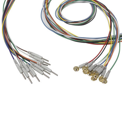 Het type van de Stopkop van DIN 2,0 de EEGglb Elektroden plateerden gouden EEGems Leadwires Elektrode