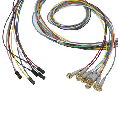 Dupont 2 Pin Plug Cup Type-Geplateerde de Elektro-encefalografieelektroden van Leadwires van EEGelektroden Goud