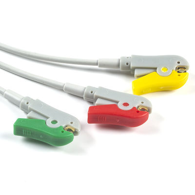 Kabel en Leadwires 3 van AAMI 6Pin ECG de Kabel van de de Klemschakelaar ECG van Loodcei