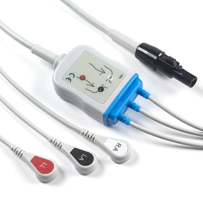 Kontron 125 128 Kabel van VSM510 ECG en de Onverwachte 7 Pin Connector ECG Kabel van Leadwires 3Lead AHA