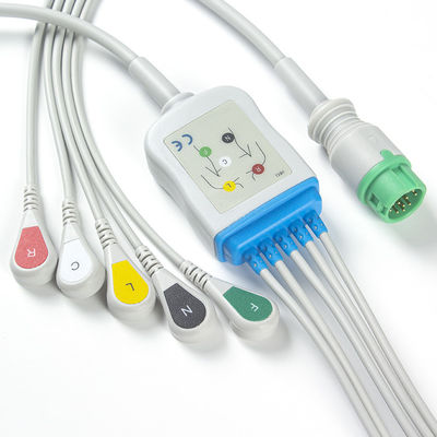 Mindray Datascope 040-000963-00 Kabels van EA6252B ECG en de Schakelaarecg Kabel 5 van Leadwires 12pin Loodcei breekt