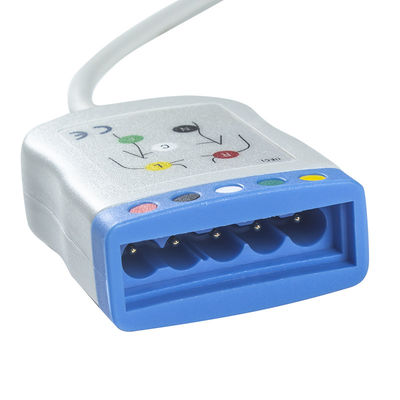 Datascope/Maquet/Getinge 12 pin ECG-trunkkabel naar ECG 5 leadkabel IEC AHA single pin ECG-leadwires