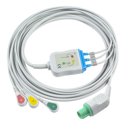 Hellige Compatible Direct-Connect ECG Cable en leadwires voor 3Lead IEC Snap