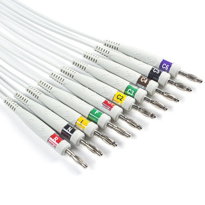 Mortara 60-00180-01 q-Spanning 60-00181-01 electrocardiogramkabel en Leadwires 12 Banaan 4,0 van Speldcei
