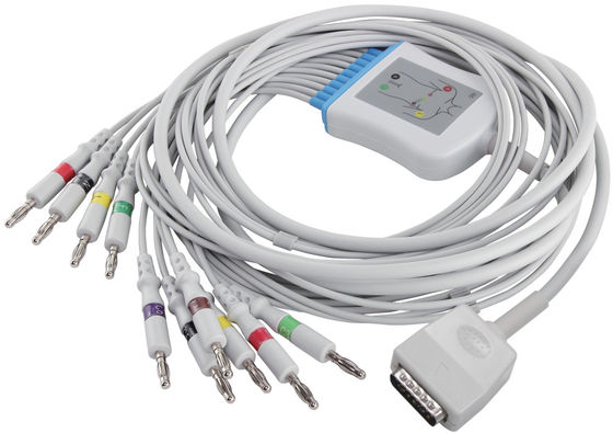 Van de het electrocardiogramkabel van Nihonkohden 45502-NK de q-Spanning ECG electrocardiogramkabel voor 5151A 5403A bsm-6501A en Leadwires-de Banaanschakelaar van CEI 4,0