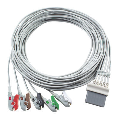 Schiller-ECG-kabels en looddraad 7pins Connector ECG-kabel 5 Lead IEC snap grabber