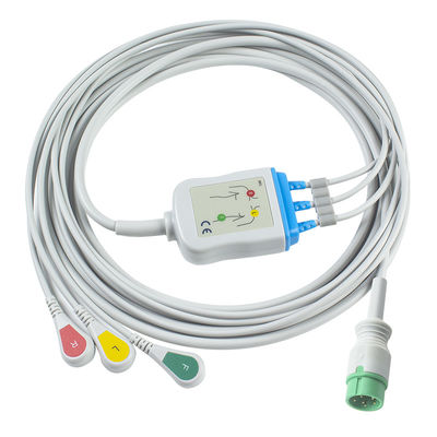 Zoll-een-stuk EKG-kabel en looddraad 6Pin EKG-kabel 3kanaal EKG-kabel