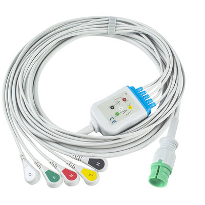 Eén-stuk EKG-kabel en leidingdraad 14Pin EKG-kabel 5kanaal EKG-kabel