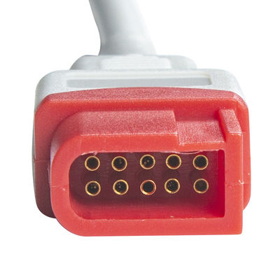 Spacelabs Rechthoekige 10Pin tot Ronde 6Pin IBP Adapter Kabel IBP Uitbreidingskabel 0,3 Meter