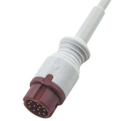 P-Hilips dubbele IBP-adapterkabel met 12-pins connector, een lengte van 0,3 meter en TPU-materiaal voor medisch gebruik