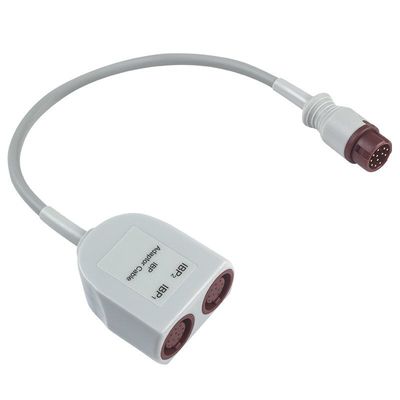 P-Hilips dubbele IBP-adapterkabel met 12-pins connector, een lengte van 0,3 meter en TPU-materiaal voor medisch gebruik