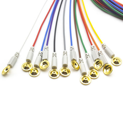EEG-elektroden Din 1.5 met goud geplatte kleurrijke EEG-leadwires Elektroden 1.5 meter 10 stuks per set