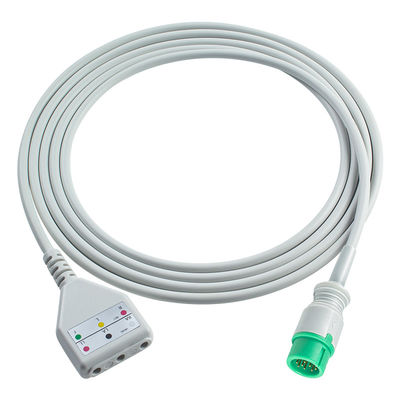 Mindray 12-pins ECG-trunkkabel Datascope Din-stijl 3-draads kabel 1,30 m