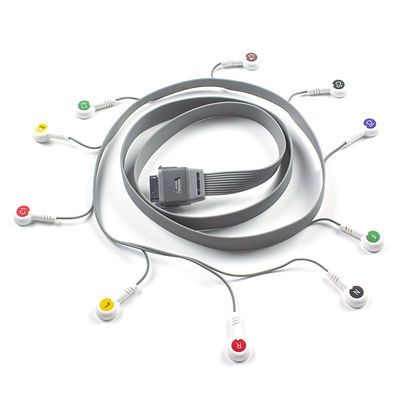 Grauw 10 Lead ECG Holter kabel compatibel voor Edan Biomedisch Instrument IEC Snap