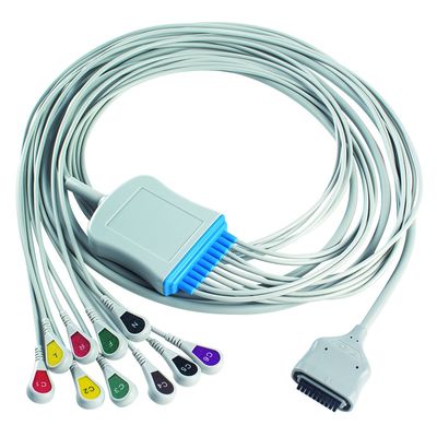 EDAN Dx12 10Lead EKG Holter Cable Snap 2.2M Trunk Cable en Leadwires Lengte 0.8/1.2M