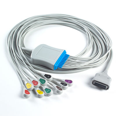 EDAN Dx12 10Lead EKG Holter Cable Snap 2.2M Trunk Cable en Leadwires Lengte 0.8/1.2M