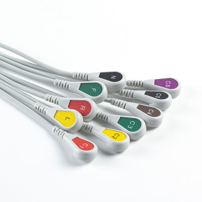 EDAN Dx12 10Lead EKG Holter Cable Snap 2.2M Trunk Cable en Leadwires Lengte 0.8/1.2M