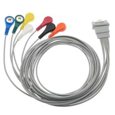Compatibel voor Schiller Medilog AR12 Plus EKG Holter kabel 7Lead IEC Snap AR4 Plus FD5