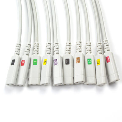 Geconditioneerd EKG lood Compatibel met latexvrije 10Lead EKG diagnostische kabel IEC Grabber