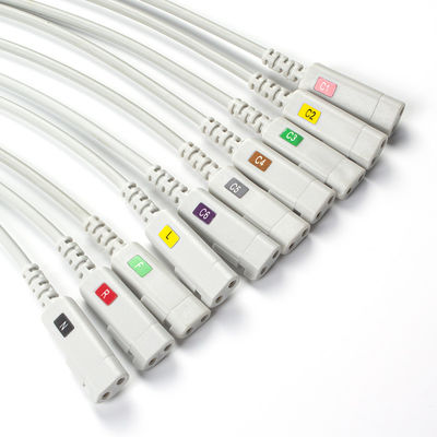 Geconditioneerd EKG lood Compatibel met latexvrije 10Lead EKG diagnostische kabel IEC Grabber