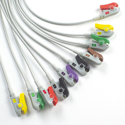 Geconditioneerd EKG lood Compatibel met latexvrije 10Lead EKG diagnostische kabel IEC Grabber