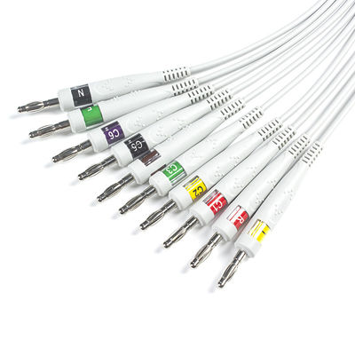 Compatibele GE ECG-diagnostische kabel 10Lead IEC Banana voor GE AM4, AM5, CASE 12, CASE 15, CASE 16,CENTRA MAC12