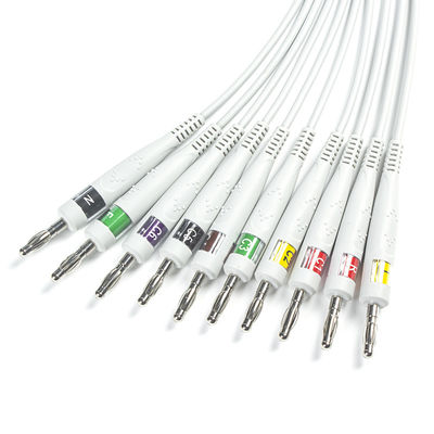 Compatibele GE ECG-diagnostische kabel 10Lead IEC Banana voor GE AM4, AM5, CASE 12, CASE 15, CASE 16,CENTRA MAC12