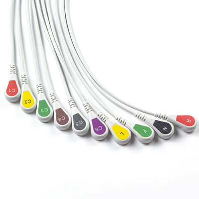 Compatibele P-Hilips Trim 10Lead EKG kabel IEC Snap voor PageWriter Trim I, PageWriter Trim II
