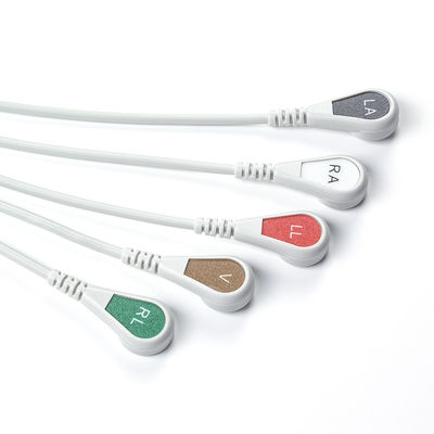 Grijzige IVY 5Lead ECG kabel AHA Snap 1m 3,0 diameter