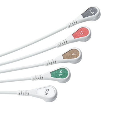 Grijzige IVY 5Lead ECG kabel AHA Snap 1m 3,0 diameter