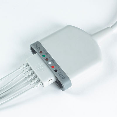 Compatibel met Multimed 6 Pod Patient Cable 3.5M 6Lead EKG met SpO2/Temperatuur/EKG Functie