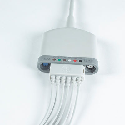 Compatibel met Multimed 6 Pod Patient Cable 3.5M 6Lead EKG met SpO2/Temperatuur/EKG Functie