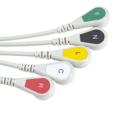 Compatibele EKG kabel 5 leidingen voor Medetec hartmonitor EKG Engeland IEC Snap