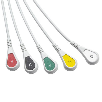 Compatibele EKG kabel 5 leidingen voor Medetec hartmonitor EKG Engeland IEC Snap