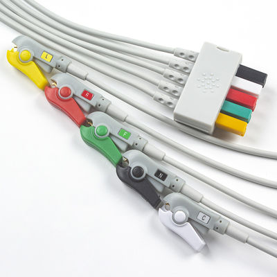 S-iemens Patient Cable ECG 5 Lead S-iemens IEC Grabber ECG Lead voor volwassenen of kinderen in grijs