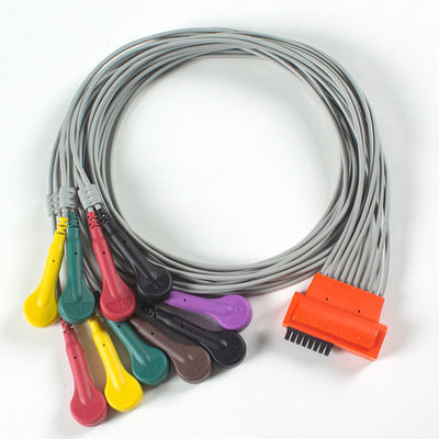Compatibele Cardioline Touch ECG 10Lead ECG kabel IEC Snap met grijs en oranje TPU