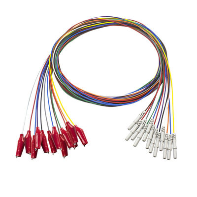 DIN 1.5mm stijl Grabber met de Zachte buitenshell Elektroden van het Krokodilleklemeeg plateerde gouden EEGemg Leadwires Elektrode