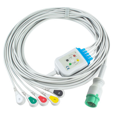 Creatieve 12K 6-pins ECG-kabel en geleidingsdraden