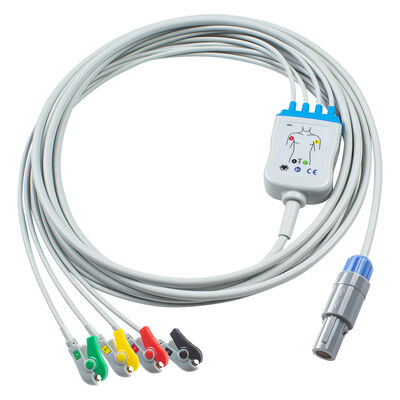 Petas 165R, 260R, 300, K-250, KMA160R 6-pins ECG-kabel en geleidingsdraden