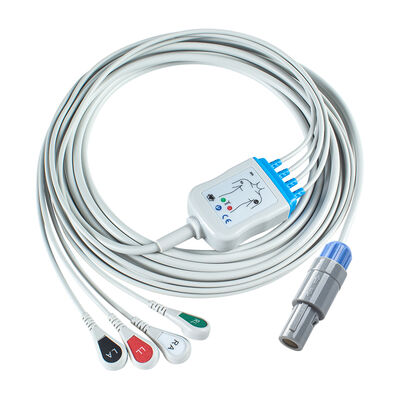 Petas 165R, 260R, 300, K-250, KMA160R 6-pins ECG-kabel en geleidingsdraden