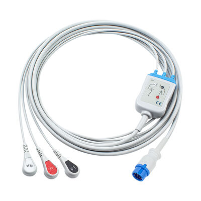 Innomed Cardio-Aid CA360-B defibrillator 12-pins ECG EKG-kabel en geleidingsdraden 3 afleidingen