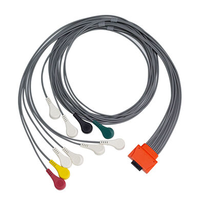 Compatibele Cardioline Walk400h Clickholter NG 5 7-afleidingen TPU-materiaal IEC-kleurcodering ECG-holterkabel