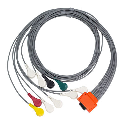 Compatibele Cardioline Walk400h Clickholter NG 5 7-afleidingen TPU-materiaal IEC-kleurcodering ECG-holterkabel