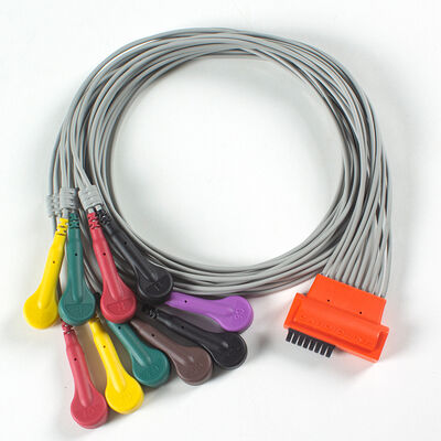 Compatibele Cardioline TouchECG HD+ 10 Lead Holter ECG-kabel met TPU-materiaal en IEC-kleurcodering