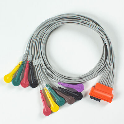 Compatibele Cardioline TouchECG HD+ 10 Lead Holter ECG-kabel met TPU-materiaal en IEC-kleurcodering