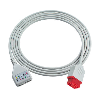 Biolight 12-pins 3 5-aderige ECG-hoofdkabel O-ximax Tech AnyView A2 A6 A4 A8 Q7 Q5 ECG-verlengkabel Din-stijl