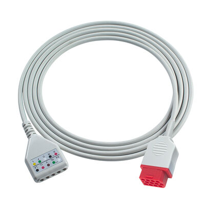 Biolight 12-pins 3 5-aderige ECG-hoofdkabel O-ximax Tech AnyView A2 A6 A4 A8 Q7 Q5 ECG-verlengkabel Din-stijl