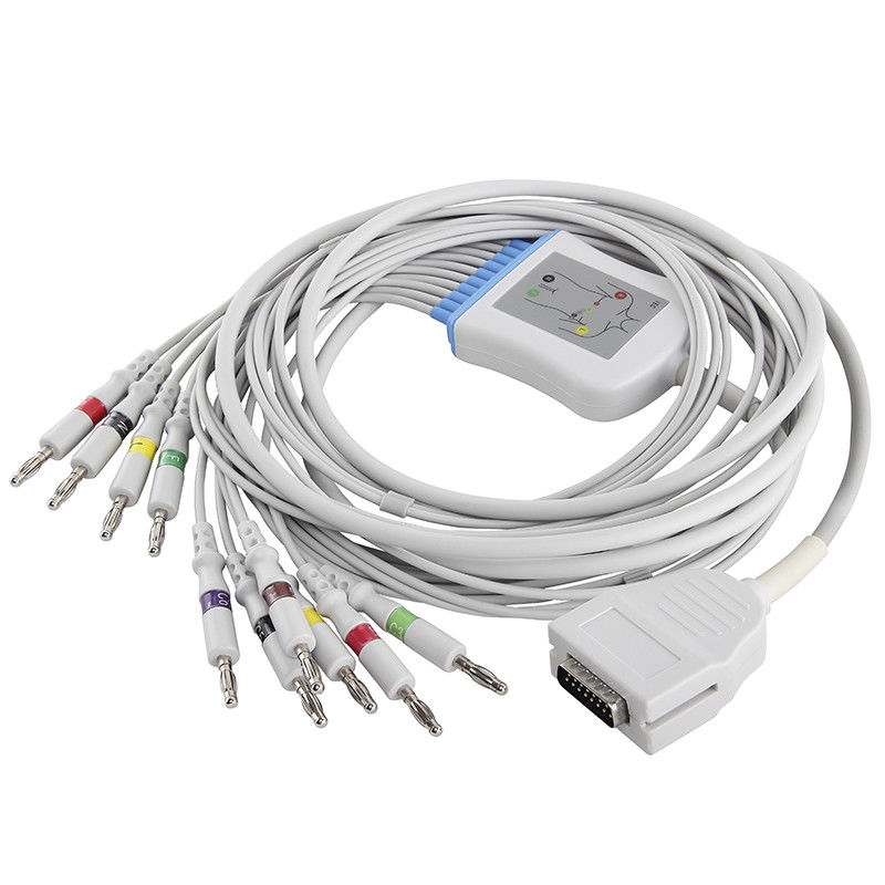 Het electrocardiogramkabel E350I EK10 Eclipse LE Elite II 012-0700-00 van Mortaraburdick de Kabel van het 10 Loodelectrocardiogram en Leadwires-Banaan 4,0 van CEI