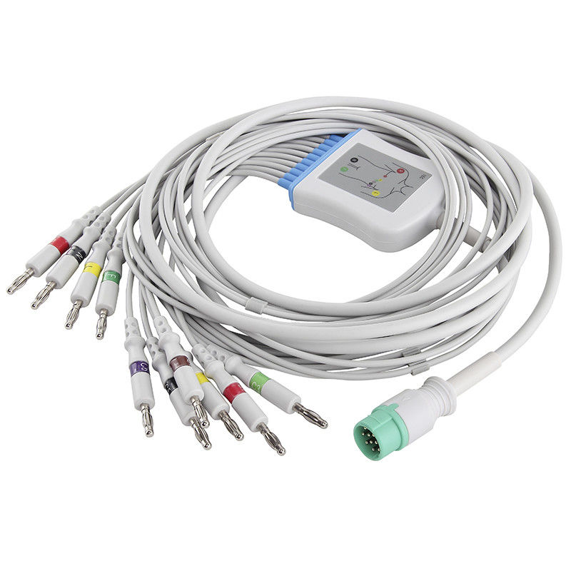 De Kabel van het Fukudaelectrocardiogram en Leadwires-de Schakelaar van CEI 4.0Banana direct-verbinden electrocardiogramkabel